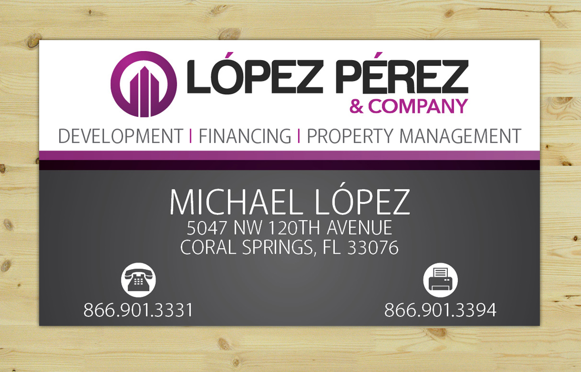 Business Card Design by Kevin Waltermire for Lopez Perez & Company | Design #3301790