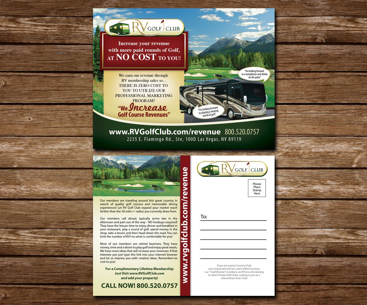 Postcard Design by earldesigns for RV Golf Club | Design #3268892