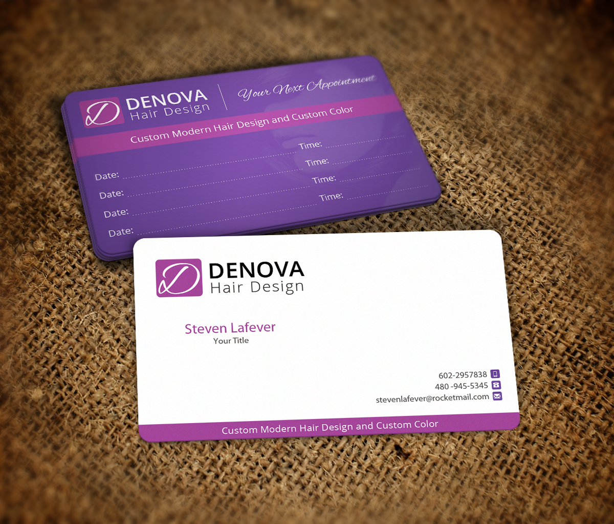 Visitenkarten-Design von Nelsur für denova hair design | Design #3257558