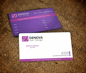 Diseño de Tarjeta de Presentación por Nelsur para denova hair design | Diseño: #3257558