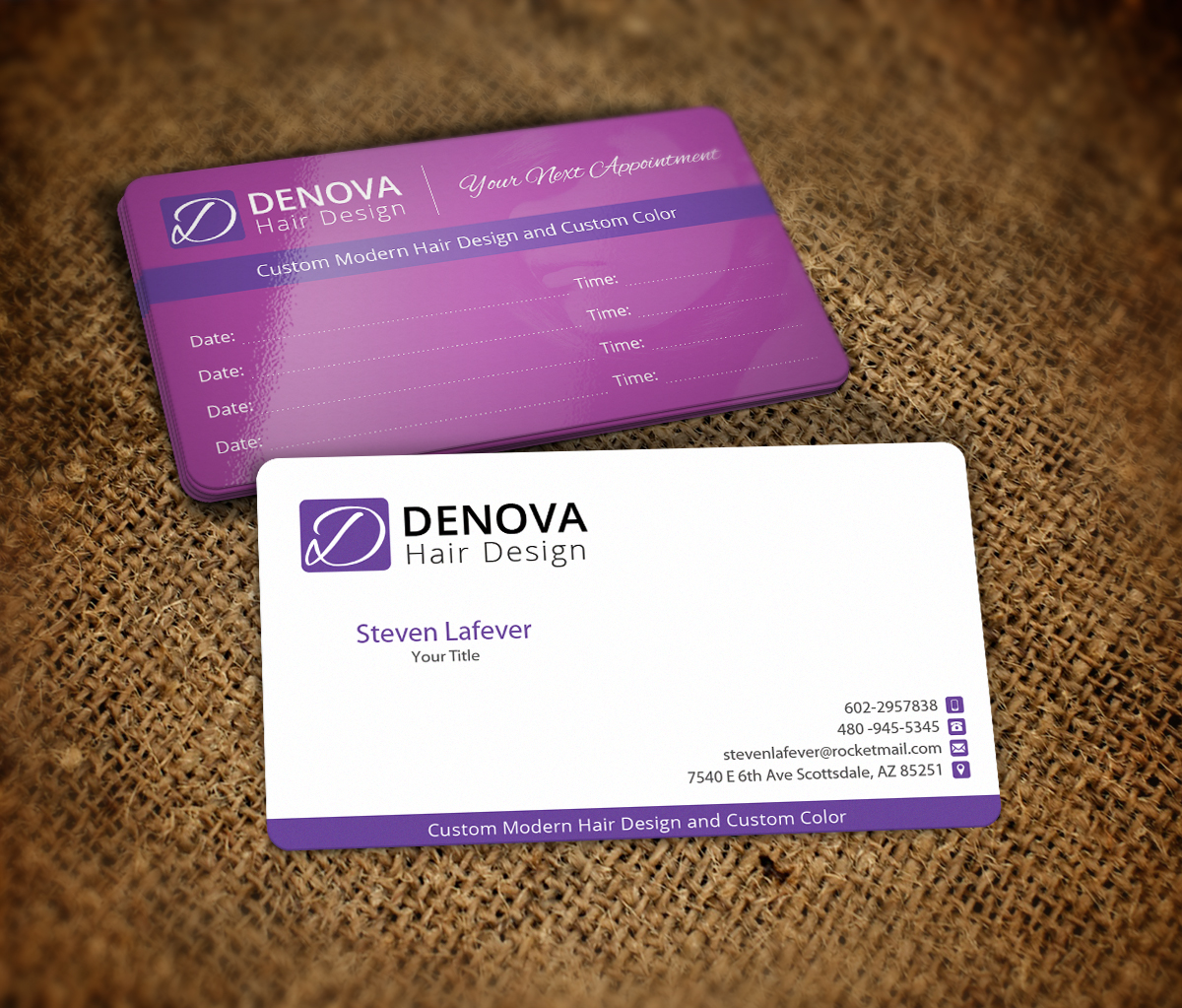 Visitenkarten-Design von Nelsur für denova hair design | Design #3258983