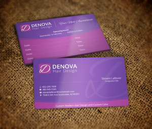 Diseño de Tarjeta de Presentación por Nelsur para denova hair design | Diseño: #3267353