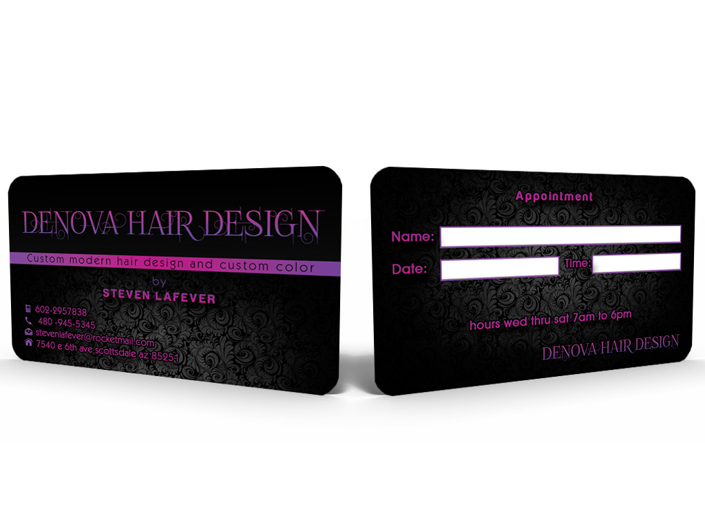 Business Card Design by Hardcore Design for denova hair design | Design #3289672