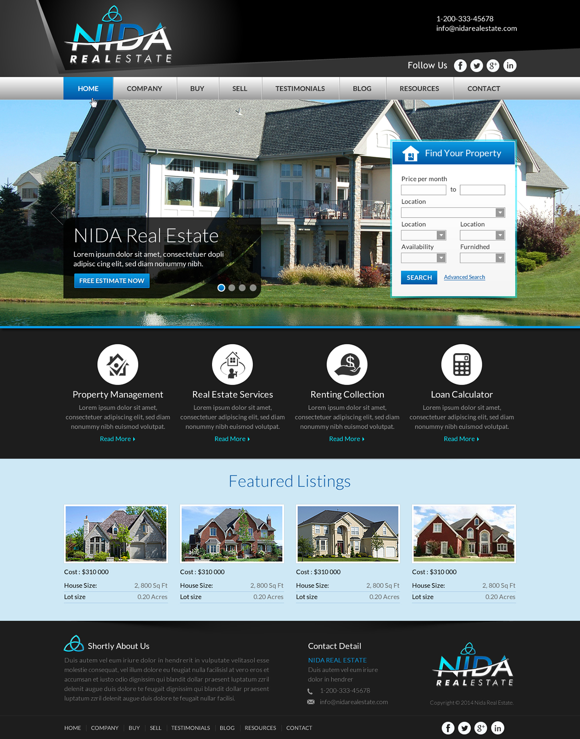 Web Design by Sbss for Nida Real Estate | Design #3262170