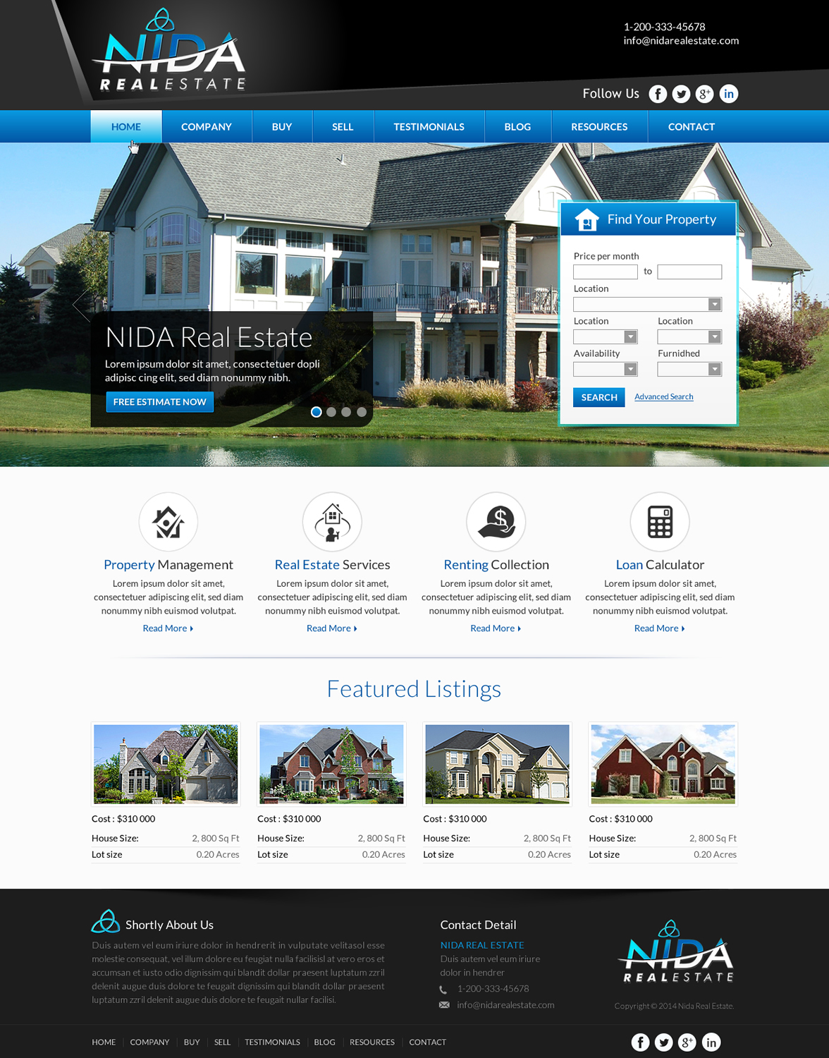 Web Design by Sbss for Nida Real Estate | Design #3262189