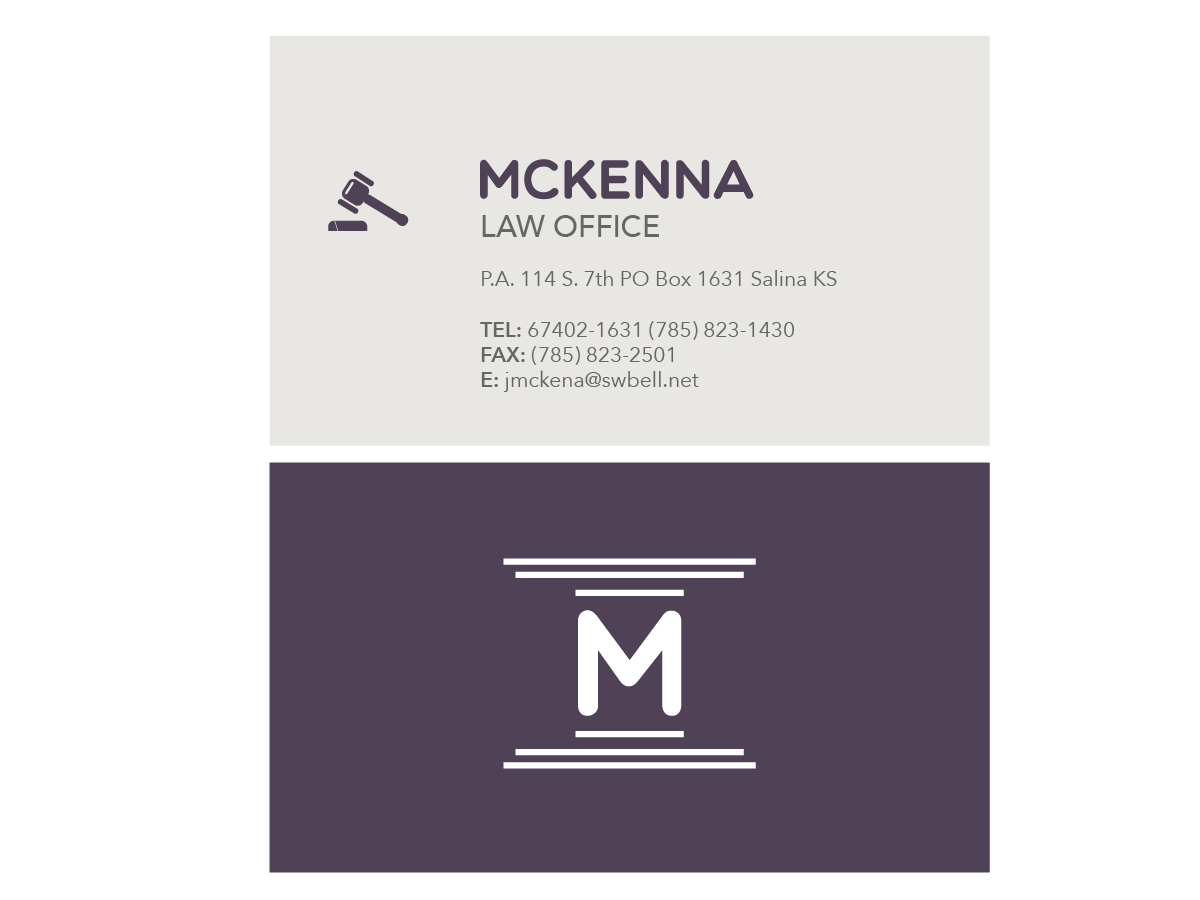 Visitenkarten-Design von keudr für McKenna Law Office, P.A. | Design: #3256501