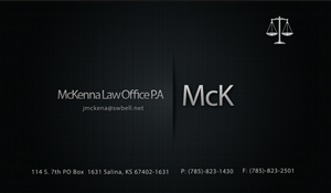 Visitenkarten-Design von Selda für McKenna Law Office, P.A. | Design: #3268935