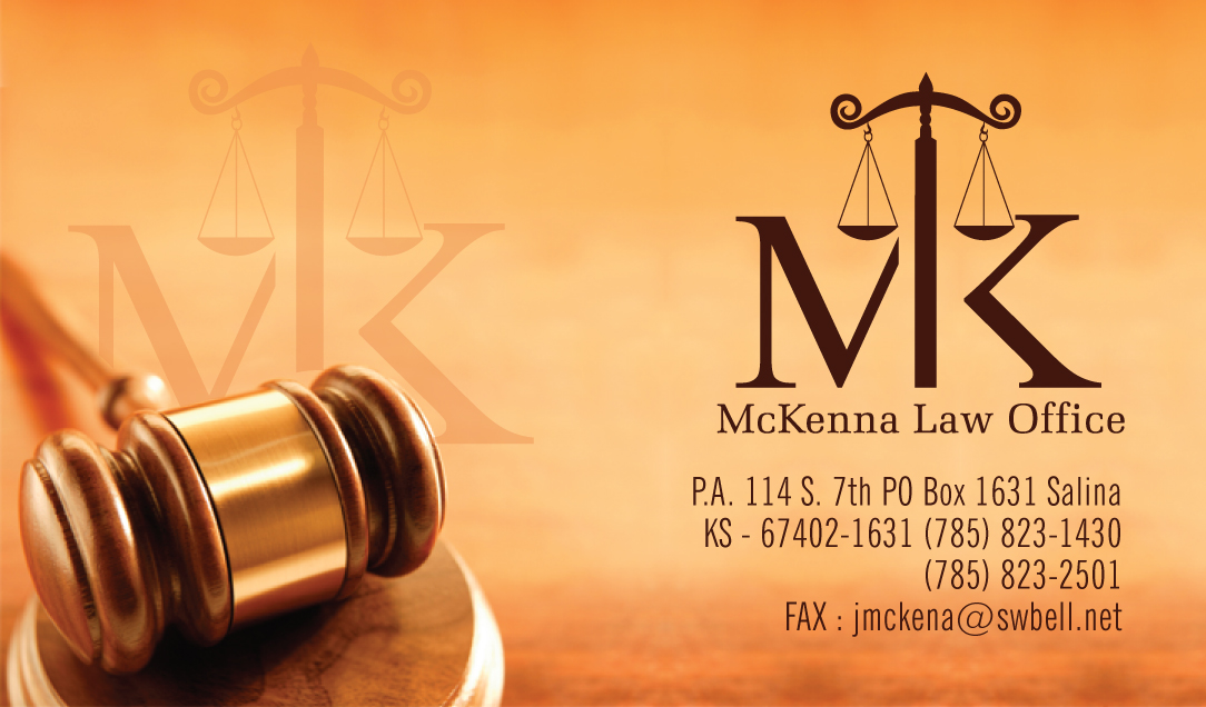 Diseño de Tarjeta de Presentación por vigil raj para McKenna Law Office, P.A. | Diseño #3271081
