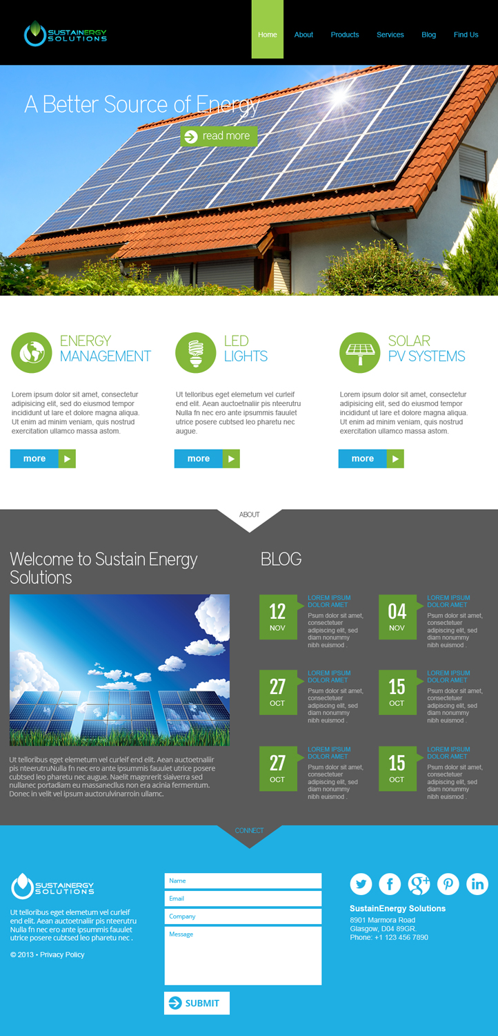 Wordpress Design by jeckx2 for Sustainergy Solutions | Design #3299560