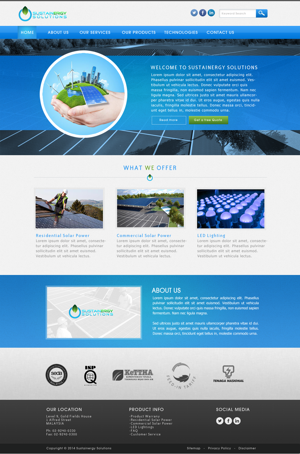 Wordpress Design by JM for Sustainergy Solutions | Design #3260934