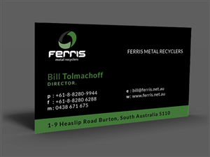 Diseño de Tarjeta de Presentación por  Artman para Ferris Metal Recyclers | Diseño: #3269808