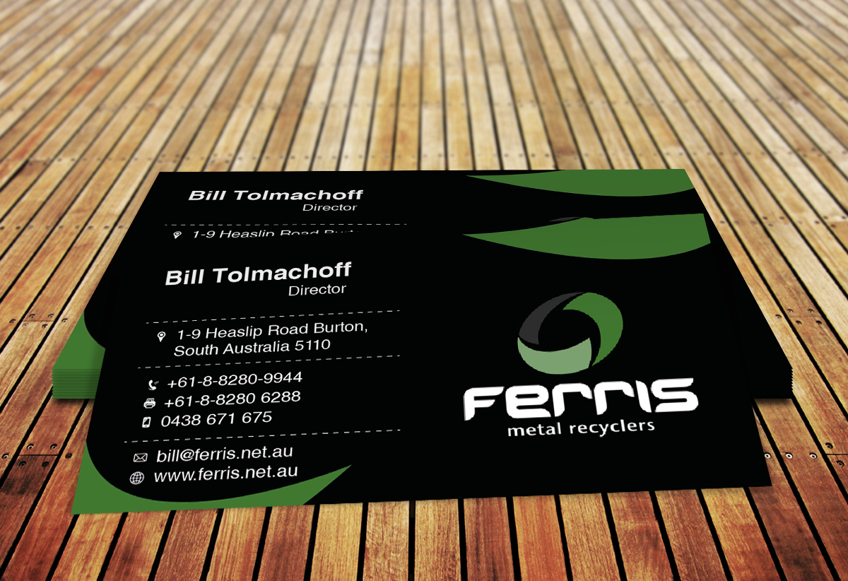 Business Card Design by Shahzad Kashif for Ferris Metal Recyclers | Design #3259857
