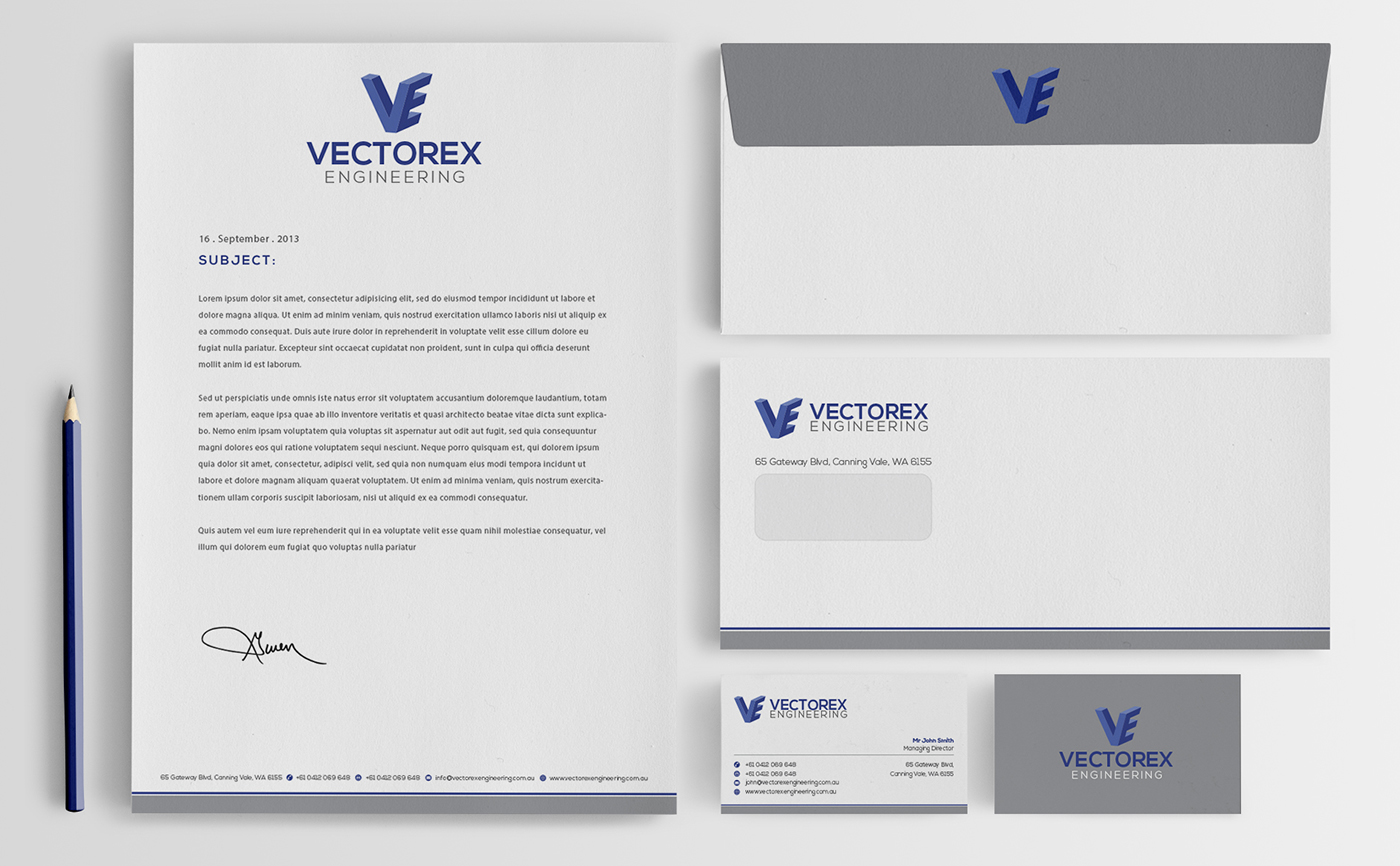 Stationery Design by BrandWar for Vectorex Engineering | Design #3300582