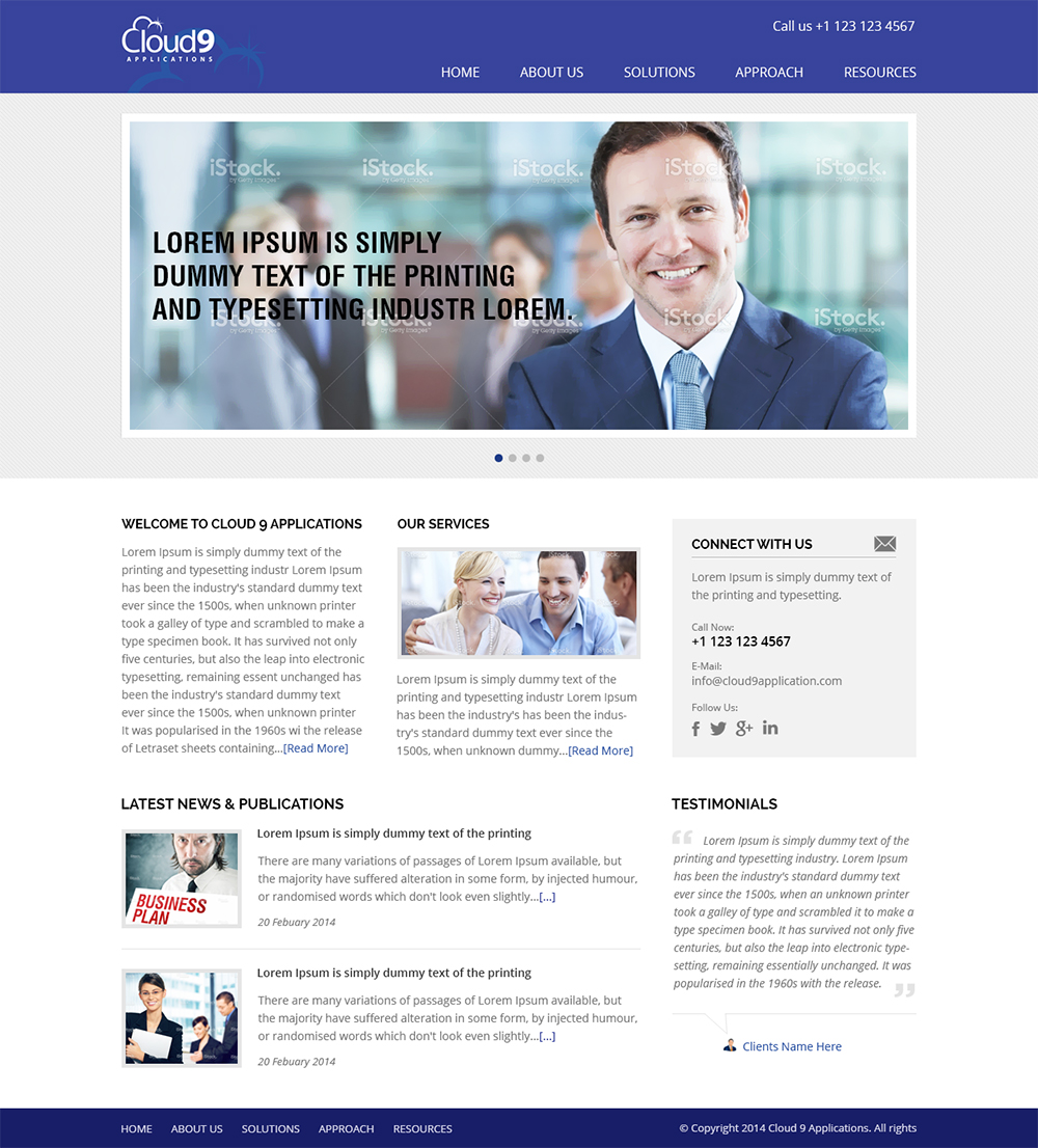 Web Design par Mayank Patel pour Cloud9 Solutions | Design #3287963