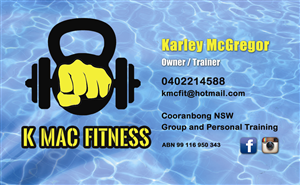 Business Card Design by M79 for K Mac Fitness  | Design: #3314489