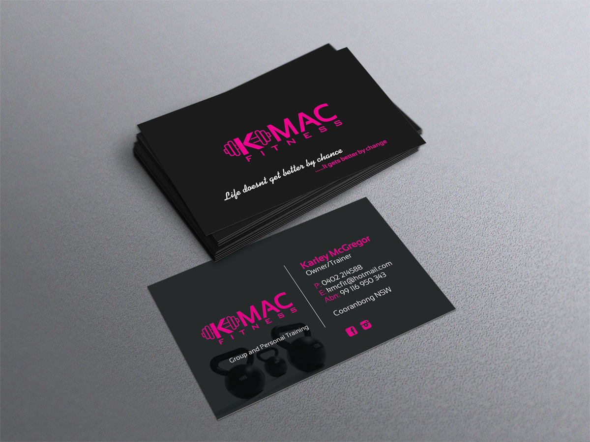 Business Card Design by diRtY.EMM for K Mac Fitness  | Design #3422410