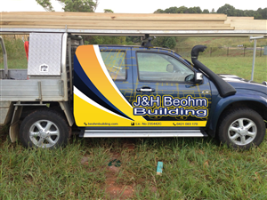 Local Builder needs Signage for his Ute | Signage Design by  Andy Dollinger