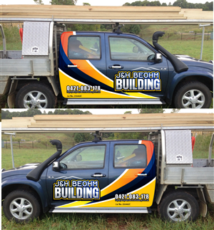Local Builder needs Signage for his Ute | Signage Design by Priyo Subarkah