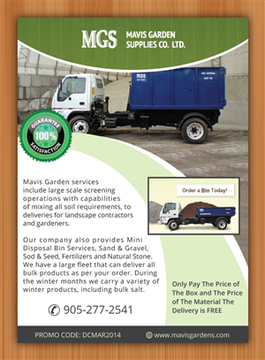 Design de Flyer par Sbss pour Mavis Garden Supplies Co. Ltd. | Design : #3281539