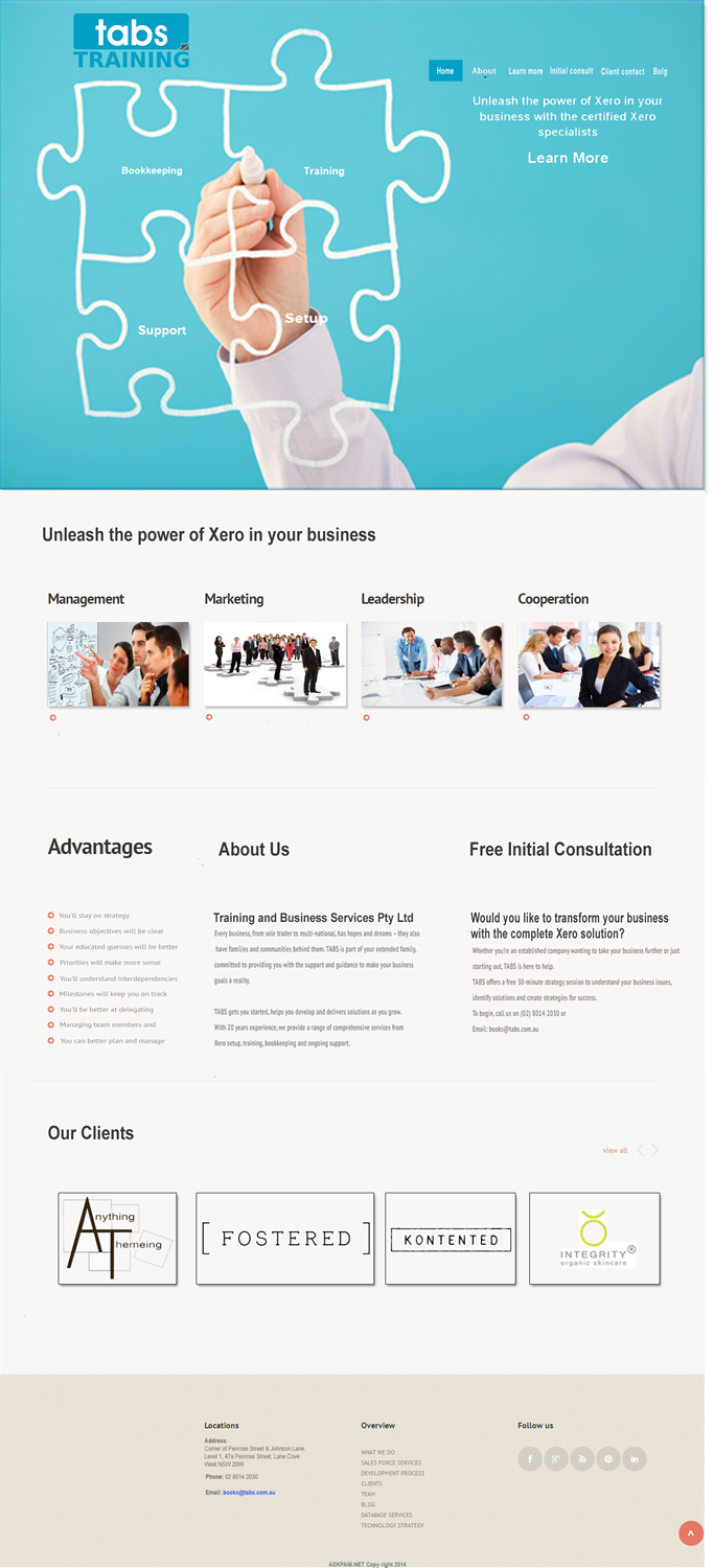 Wordpress Design by Shoaib Abbasi for Training and Business Services | Design #3299102