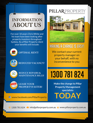 exklusiv elegant property management flyer design for a company by property management flyer