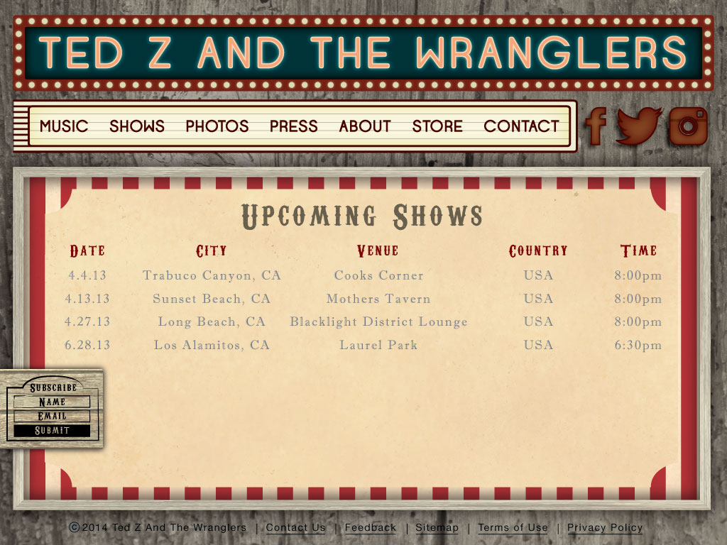 Diseño Web por lwelch.designs para Ted Z and The Wranglers | Diseño #3459354