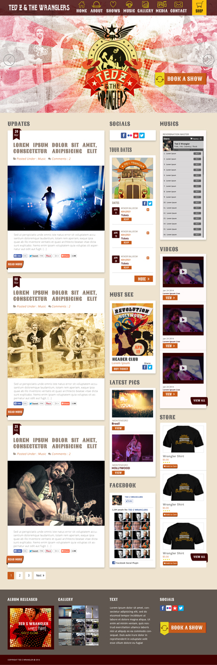 Web Design by Pixie Vyn for Ted Z and The Wranglers | Design #3590534