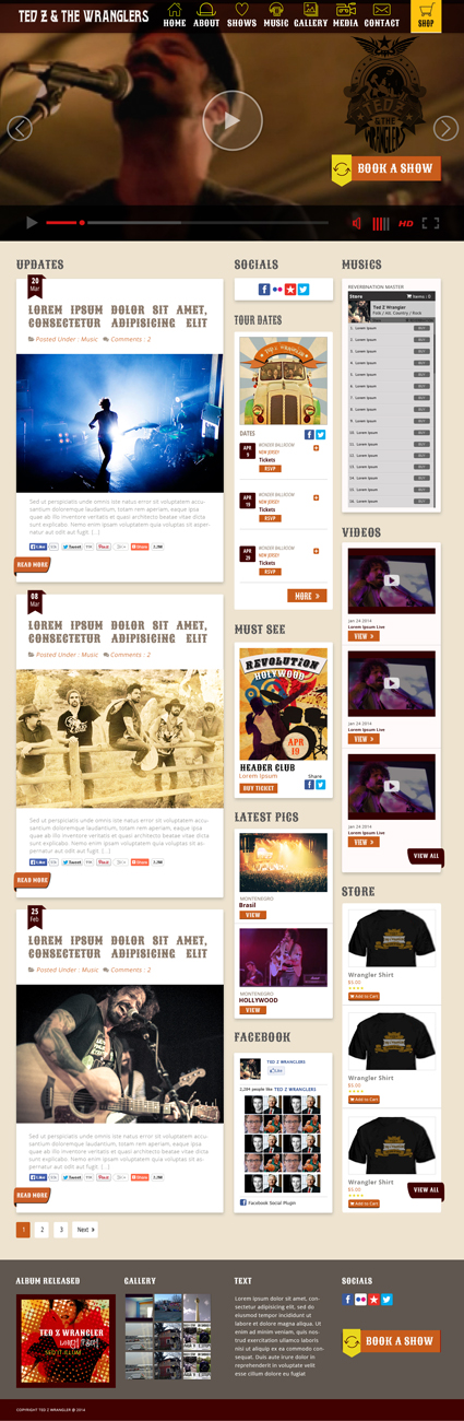Web Design by Pixie Vyn for Ted Z and The Wranglers | Design #3590546