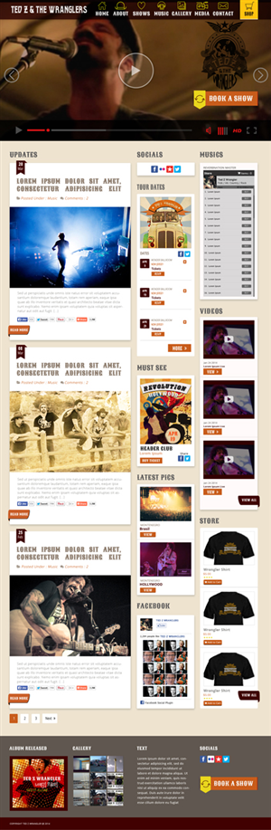 Web Design by Pixie Vyn for Ted Z and The Wranglers | Design #3590546