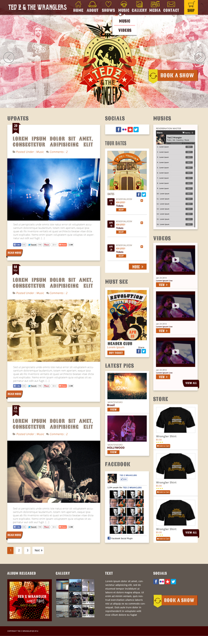 Diseño Web por Pixie Vyn para Ted Z and The Wranglers | Diseño #3590558