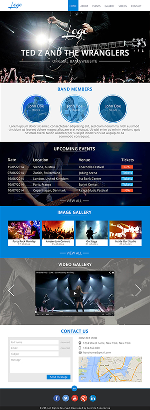Web Design by katerina.topuzovska for Ted Z and The Wranglers | Design: #3328625