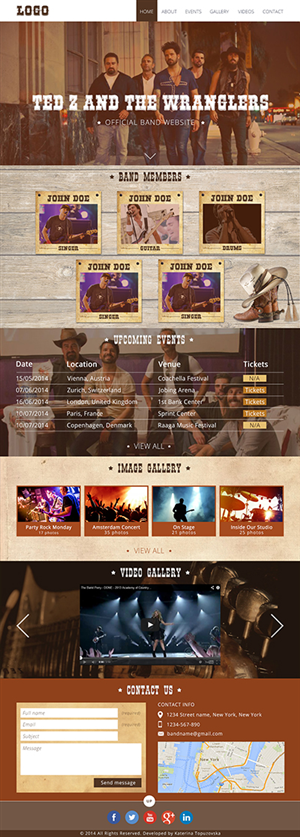 Web Design by katerina.topuzovska for Ted Z and The Wranglers | Design #3372930