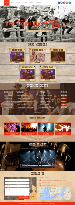 Web Design by katerina.topuzovska for Ted Z and The Wranglers | Design: #3390422