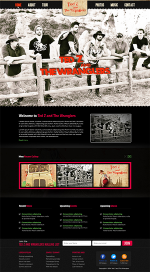 Web Design by Mayank Patel for Ted Z and The Wranglers | Design: #3371170