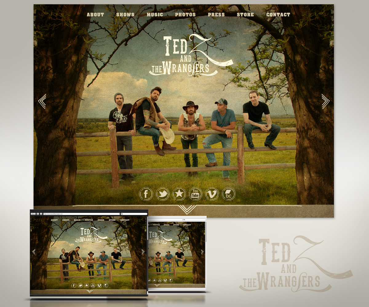 Web Design by kaatem for Ted Z and The Wranglers | Design: #3687964