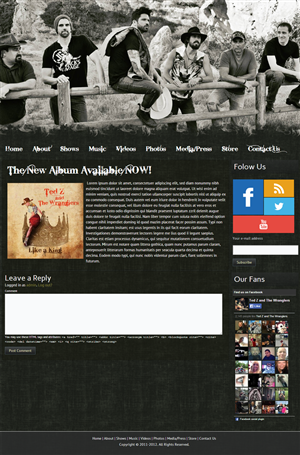 Web Design by WebOne for Ted Z and The Wranglers | Design: #3330422