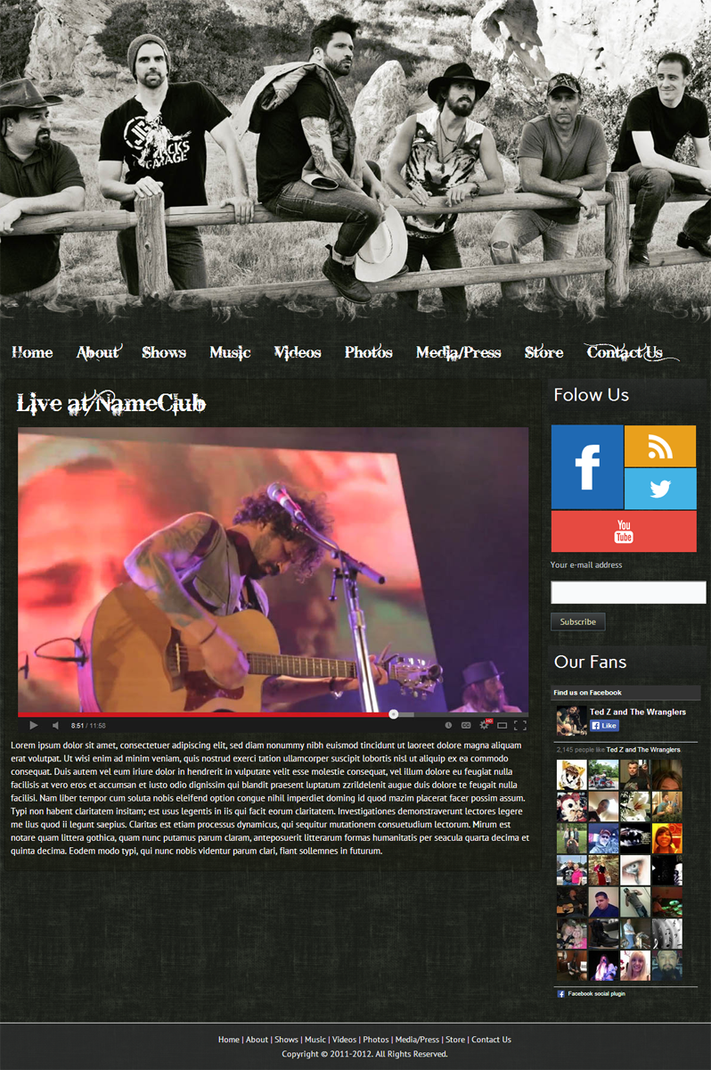 Web Design by WebOne for Ted Z and The Wranglers | Design #3330457