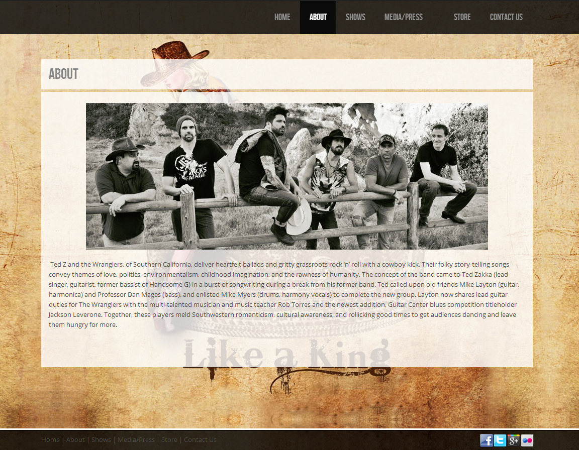 Web Design by WebOne for Ted Z and The Wranglers | Design #3399265