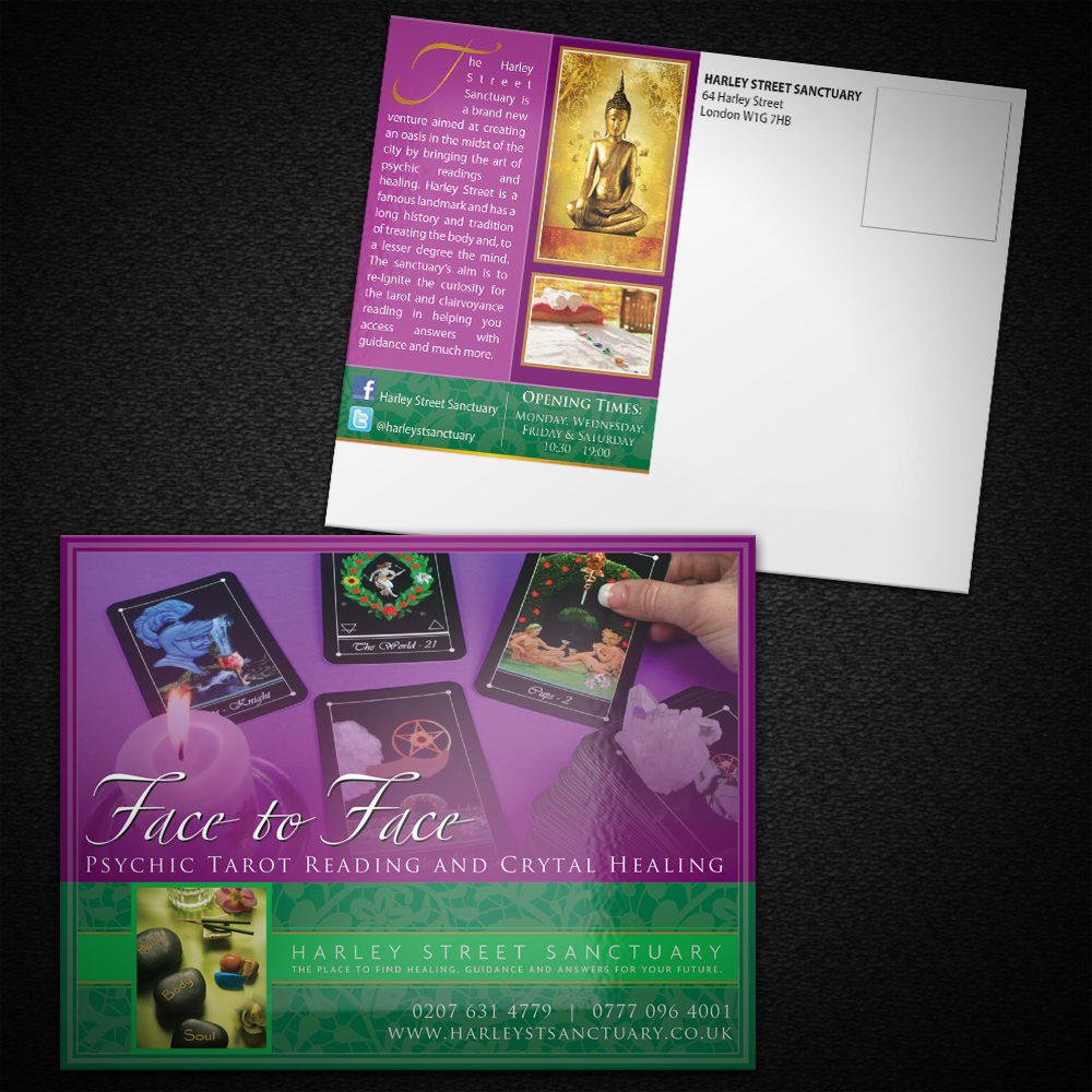 Postcard Design by Mon01 for Psychic Tarot Phone Readers | Design #3286121
