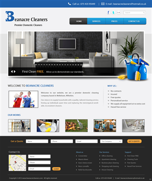Web Design by pb for Beanacre Cleaners | Design: #809704