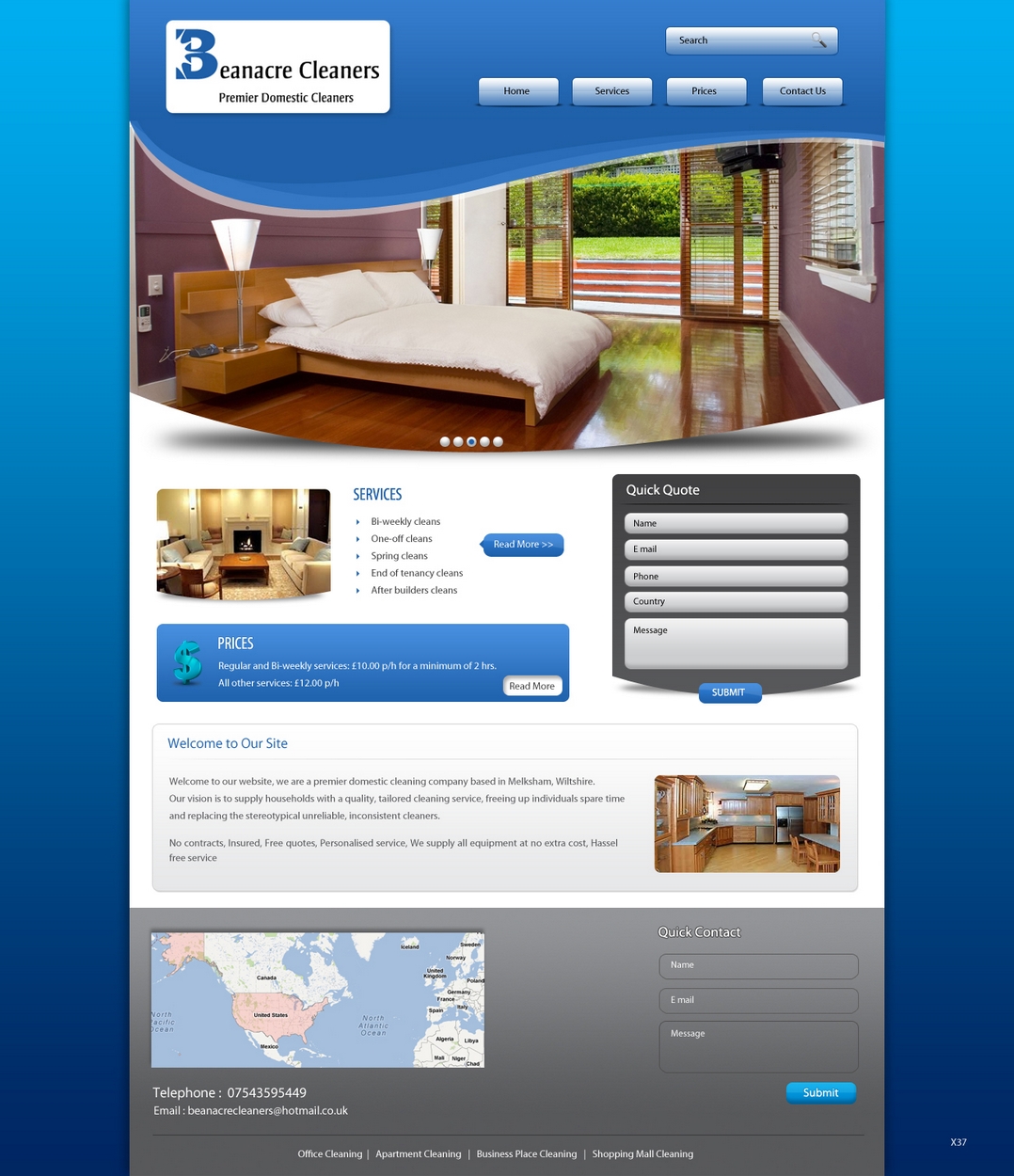 Web Design par pb pour Beanacre Cleaners | Design #810237