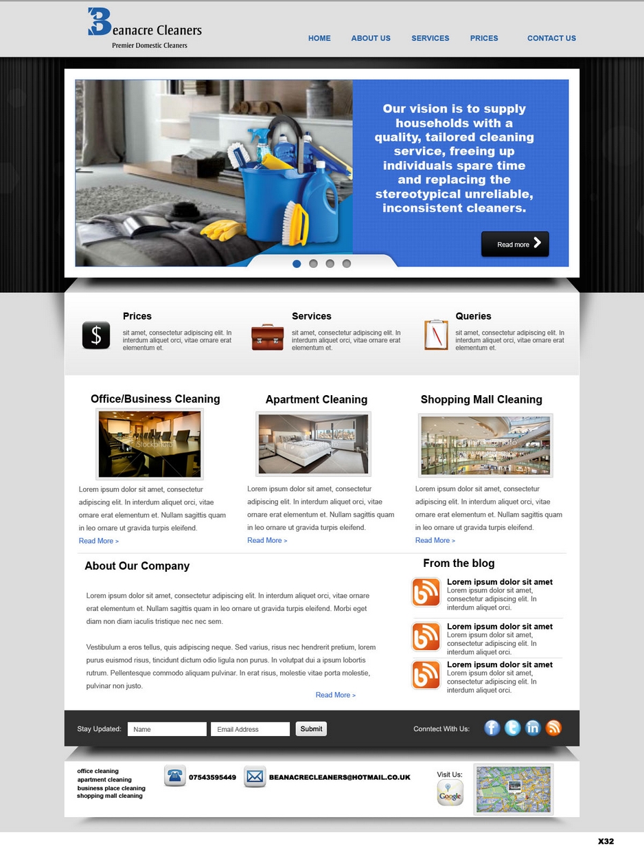 Web Design by pb for Beanacre Cleaners | Design #812289