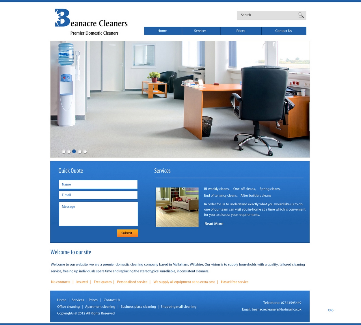 Web-Design von pb für Beanacre Cleaners | Design #814309