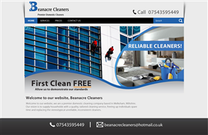 Web Design by Black Stallions Impressive Solutions for Beanacre Cleaners | Design #810616