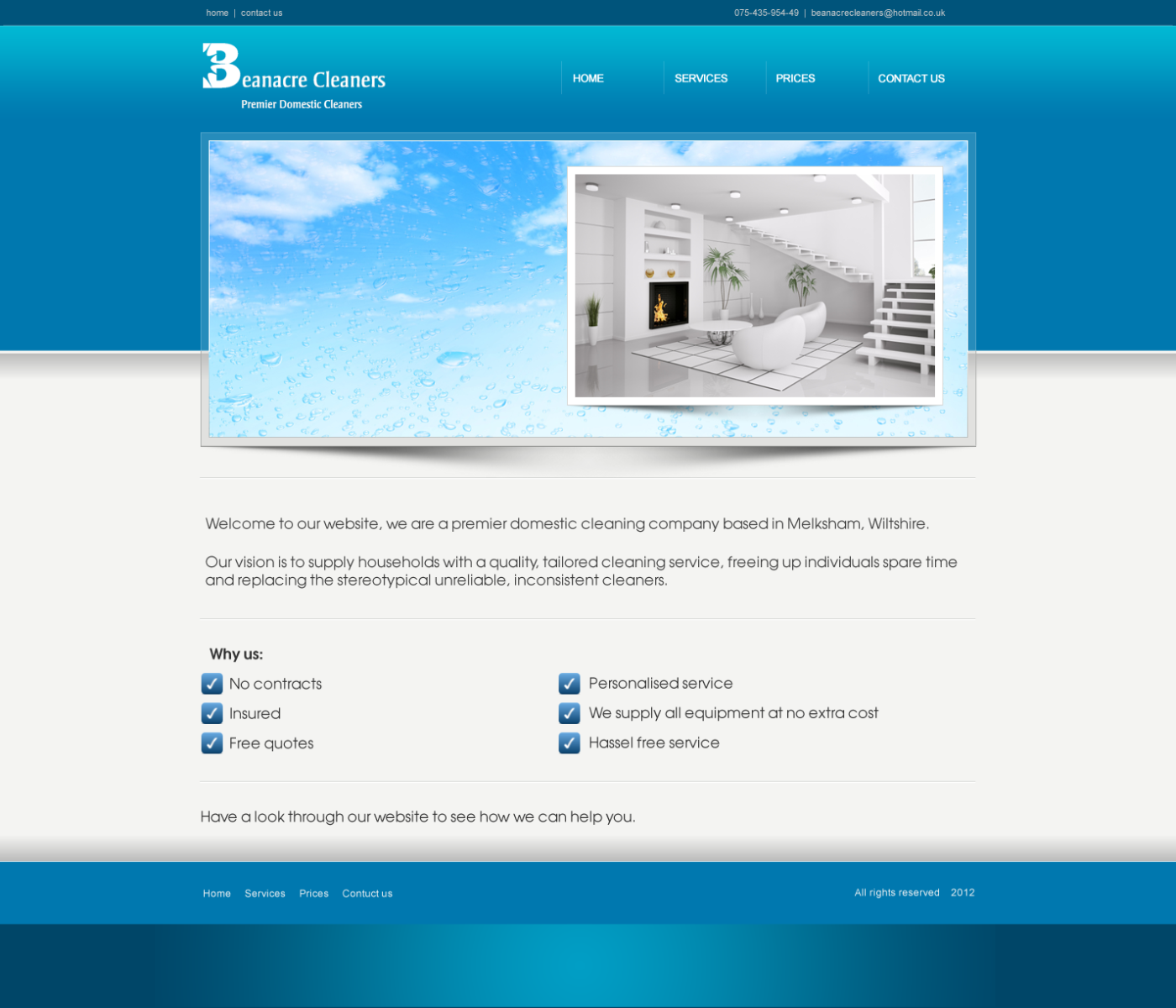 Web Design by HYPdesign for Beanacre Cleaners | Design #806087