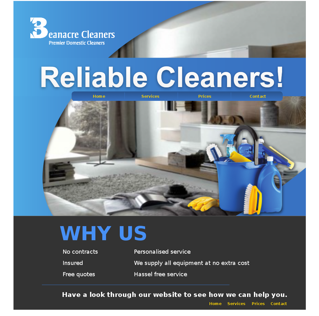 Web-Design von Relativiteit für Beanacre Cleaners | Design #806997