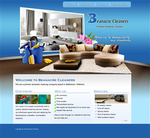Web Design by Tanvir for Beanacre Cleaners | Design #818101