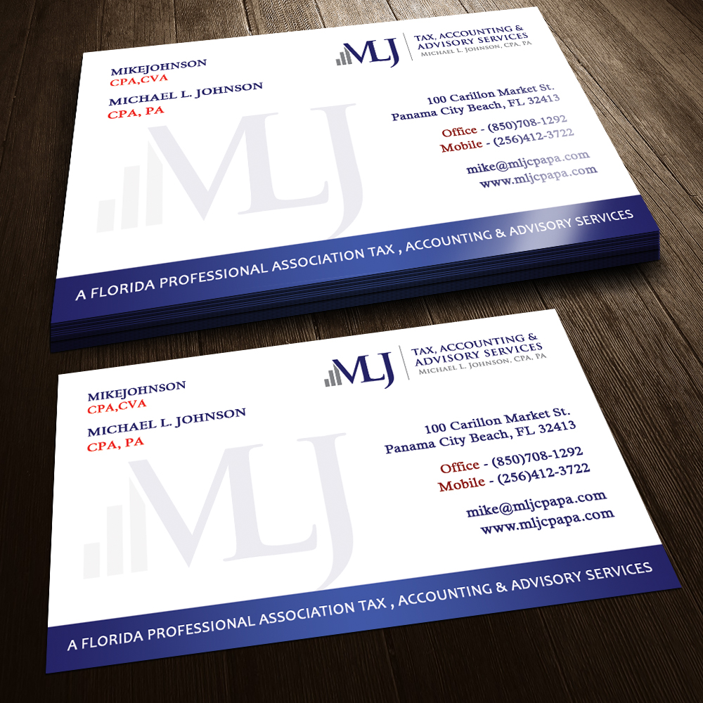 Business Card Design by Sandaruwan for Michael L. Johnson, CPA, PA | Design #3279369