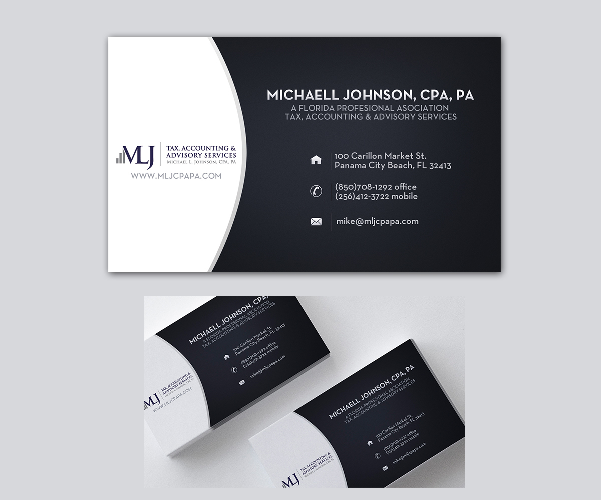 Business Card Design For Michael L Johnson Cpa