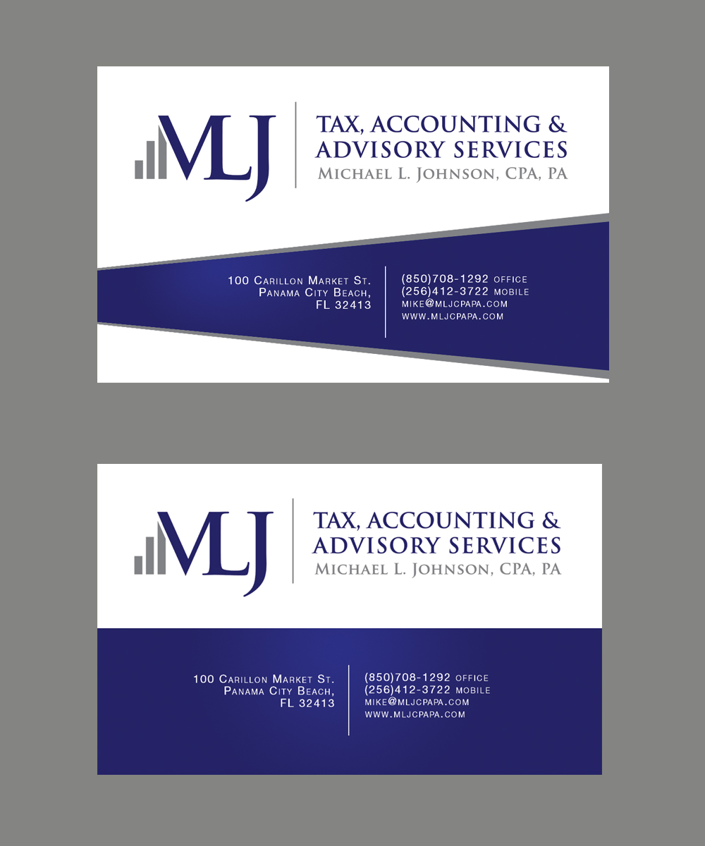 Business Card Design by Satyajit Sil Creations for Michael L. Johnson, CPA, PA | Design #3279648